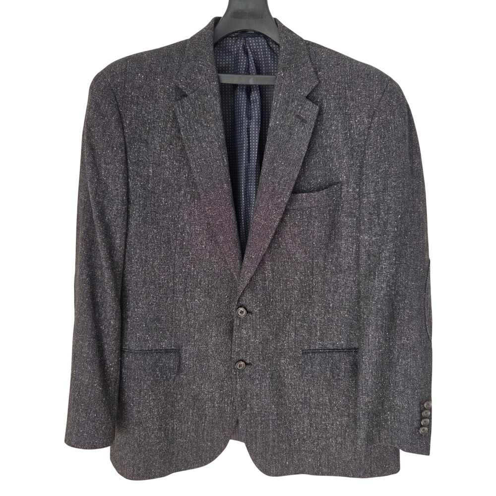 Ralph Lauren Mens 44R Wool Silk Blend Tweed Blazer Sport Coat Charcoal Grey